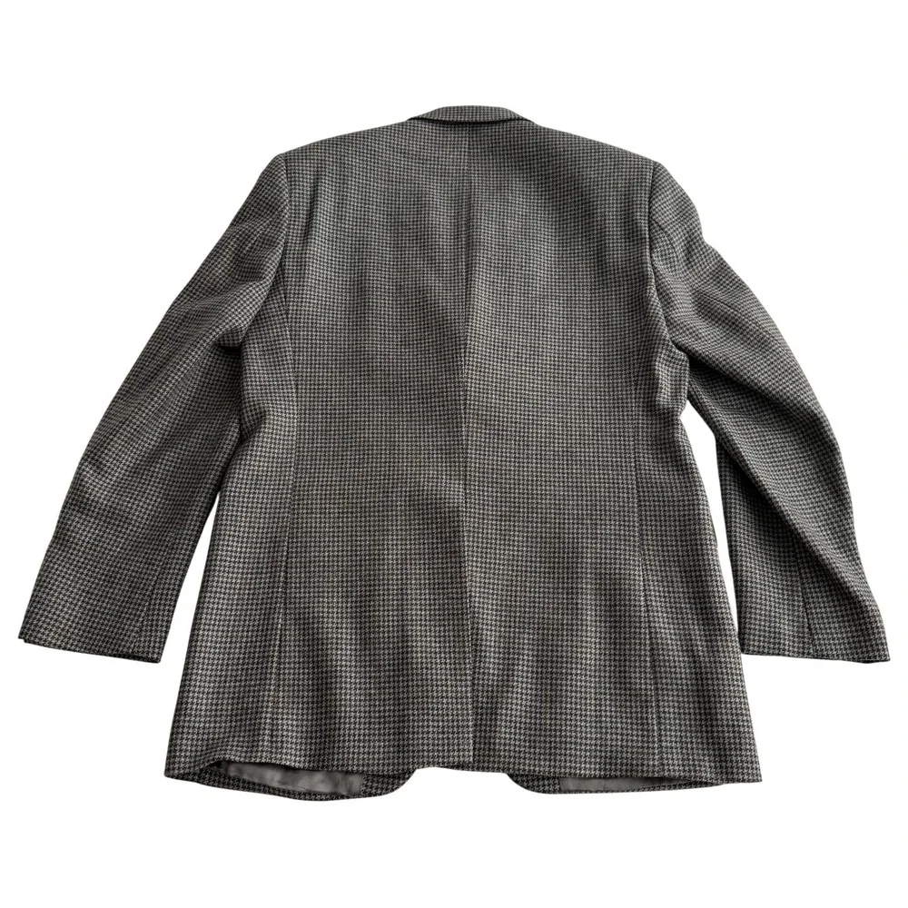 Lauren Ralph Lauren Pure New Wool Made in Canada 3 Button Houndstooth Blazer 40L
